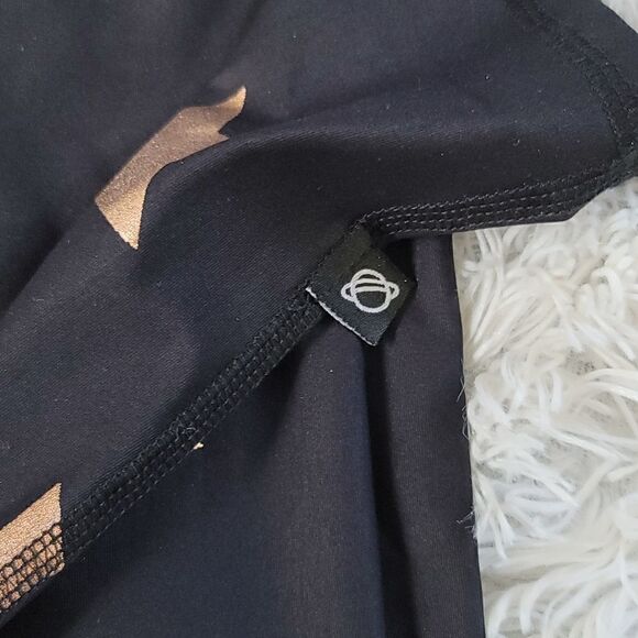 Terez Star Foil Printed Tall Band Performance Leggings - Picture 3 of 8